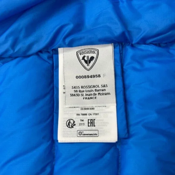 Rossignol Mens Coat 2X Red Duck Down Puffer Hooded‎ Jacket Ski Snowboard